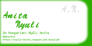 anita nyuli business card