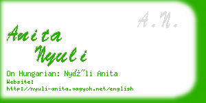 anita nyuli business card